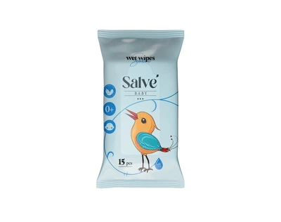 Салфетки влажные Salve детские синие 15 шт (5853954200478)