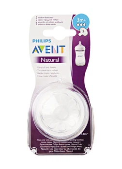 Соска силиконовая со средним потоком philips avent natural от 3 мес. (scf043/27), 2 шт (8710103873969)