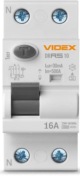 Диференційне реле VIDEX RESIST А 2 п 30 мА 10 кА 16А (VF-RS10-DR2А16)
