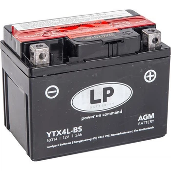 Акумулятор для мототехніки Landport AGM 12V 3Аг 40А (EN) LTX4L-BS R+