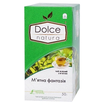 Чай пакетированный китайский зеленый Dolce Natura Мятная фантазия 25х2г