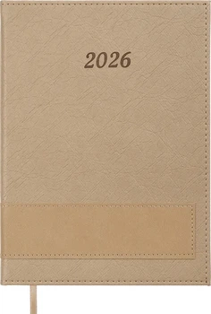 Щоденник датований 2026 Buromax Prestige зі штучної шкіри А5 336 сторінок Бежевий (BM.21147-28)