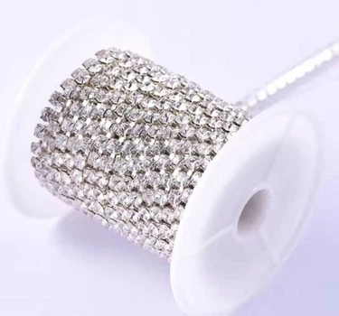 Стразовий ланцюг ss16 crystal, довжина 9.1 м.