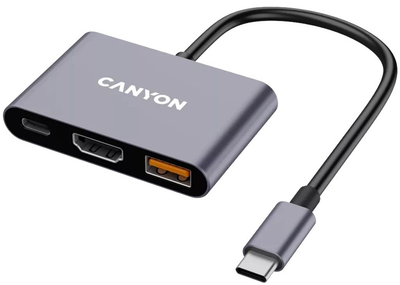 USB-hub Canyon DS-4 3in1 USB-C Grey (CNS-TDS4)