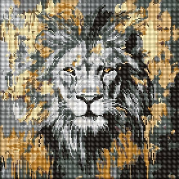 Алмазна мозаїка "Золотий Лев" ©art_selena_ua Ідейка AMO8259, 40х40 см