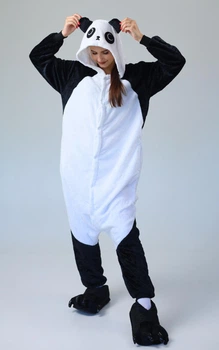 Женская кигуруми пижама взрослая и подростковая Kigurumi Панда Кунг-фу Черный L 165-175 см. (1017)