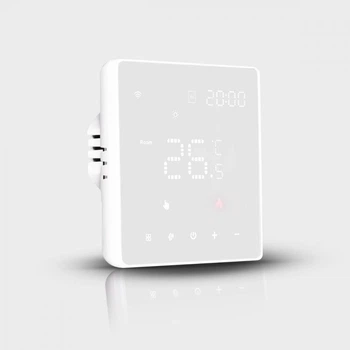 Білий сенсорний WiFi регулятор електричної теплої підлоги Moes (Tuya smart)