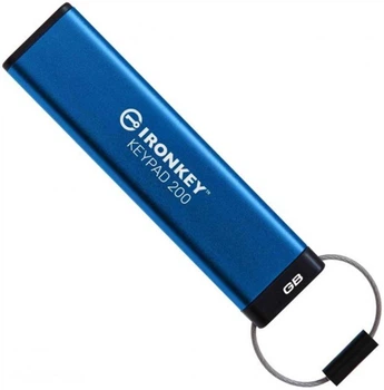Флешнакопичувач USB3.2 16 GB Kingston IronKeypad 200 Type-A Blue (IKKP200/16GB) Блакитний