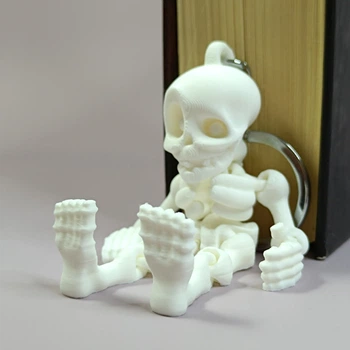 Брелок-скелет з рухомими частинами, 3D-друк PLA, 8,7 см