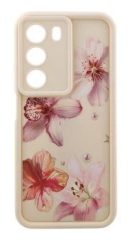 Чехол Shock Case Print для телефона Realme C71 (RMX5303) бампер силиконовый бежевый цветы