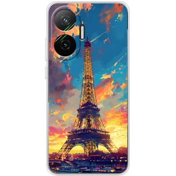 Силиконовый Чехол с Картинкой для Xiaomi Poco F7 Принт (Париж, Эйфелева Башня) (66581-ysm038)