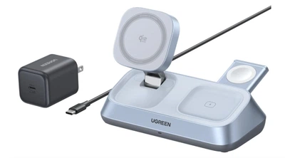 Беспроводное зарядное устройство UGREEN Magflow 3-in-1 Qi2.2 25W MagSafe Fast Wireless Charger для iPhone 17-12 Series