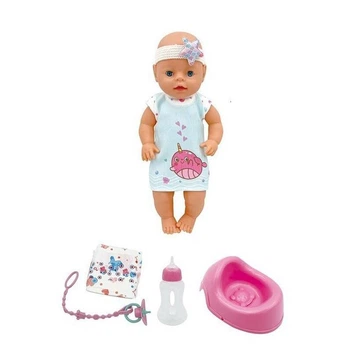 Інтерактивна лялька-пупс Yale Baby YL 2440 A-D з аксесуарами, 40 см п'є, ходить на горщик, заплющує очі