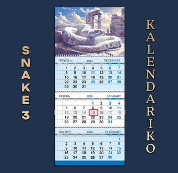 Календар квартальний на 2026 рік Змії-03