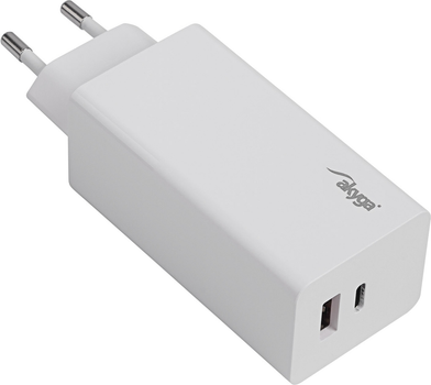 Мережевий зарядний пристрій AKYGA USB-A + USB-C 100W White (AK-CH-20)