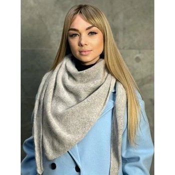 Бактус женский ангоровый платок вязаный теплый зимний Caskona MARGOT БАКТУС Универсальный перламутровый