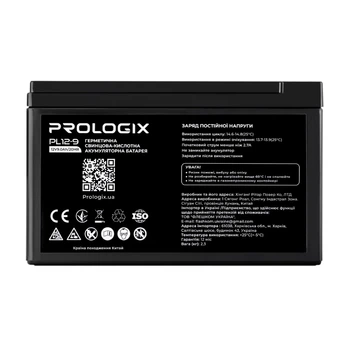 Аккумулятор для ИБП Prologix PL12-9, AGM 12 В 9 Ач, герметичная аккумуляторная батарея