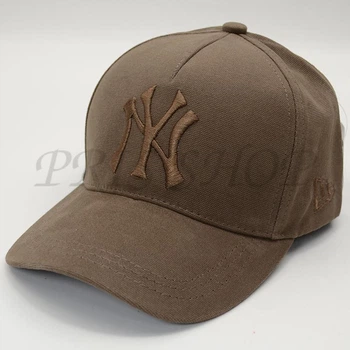 Кепка Unisex с брендовая вышивкой бейсболка котоновая с регулировкой размера New York Bth20781 L / 57-58 Капучино