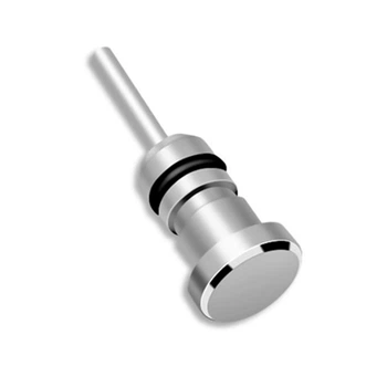 Металева заглушка AUX 3,5mm на смарфон для захисту від бруду та пилу silver