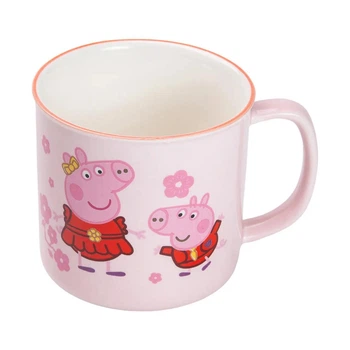 Фарфоровая чашка для чая Peppa Pig 400ml милая чашка для девочки Свинка Пеппа кружка в подарочной упаковке Розовый