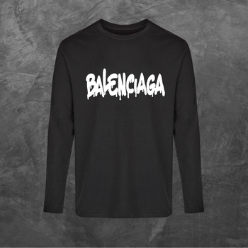 Лонгслив унисекс с принтом Balenciaga (мод2) база черная S