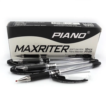 Ручка масляная Piano Maxriter, 0.6 мм, черная, грип, 10 шт.