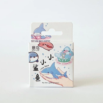 Коробка с декоративными наклейками для творчества Box Stickers DIY 4x4 акулы