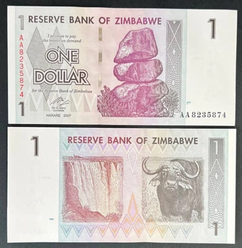Банкнота Зімбабве 1 долар 2007 р. UNC