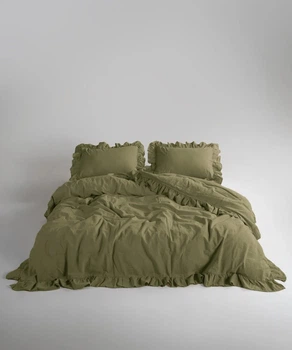 Постельное белье Limasso Stonewashed Exclusive Ranforce 200 х 220 см Akdeniz Yesili