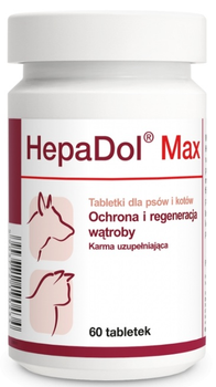 Препарат для захисту та регенерації печінки Dolfos HepaDol Max Для собак та котів 60 пігулок (5903772190434)