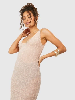 Платье женское Boohoo gzz91123 44 Бежевое (2000001650523)