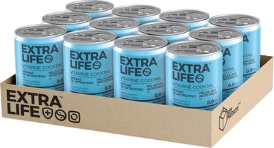 Упаковка напою зі стевією Extra Life Релакс + Антистрес добавка дієтична комплекна пастеризована 0.15 л х 12 шт (4820252121621_1)
