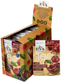 Упаковка чаю фруктово-ягідного Eva Гранатовий 50 г х 12 шт (4820208000383)