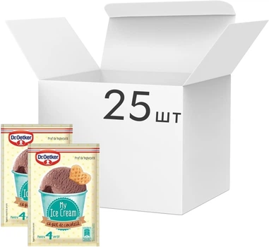 Упаковка суміші для приготування морозива Dr. Oetker зі смаком шоколаду 69 г х 25 шт (5941132024920)