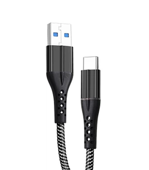 Кабель Grunhelm USB-USB Type-C, 2.1А 1м чорний (GMC-02CLB)