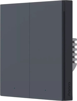 Розумний вимикач Aqara Smart Wall Switch H1 (no neutral, double rocker) Grey (WRS-R02-G)