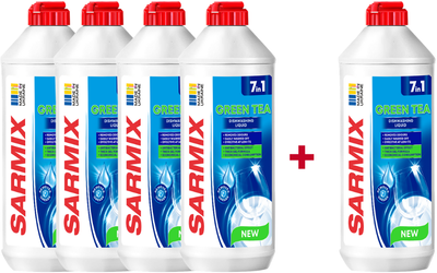 Гель для миття посуду Sarmix Зелений чай 500 мл 4 + 1 шт (2000999990472)
