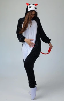 Жіноча кігурумі піжама доросла та підліткова Kigurumi Чортеня Диявол Чорний L 165-175 см. (1021)