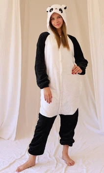 Женская кигуруми пижама взрослая и подростковая Kigurumi Панда Веселая Черный M 155-165 см. (1018)