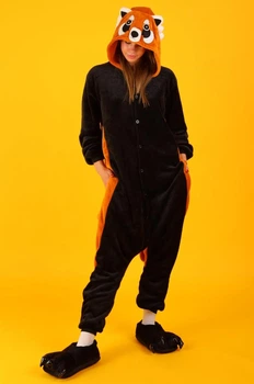 Женская кигуруми пижама взрослая и подростковая Kigurumi Енот Красная Панда Коричневый M 155-165 см. (1020)