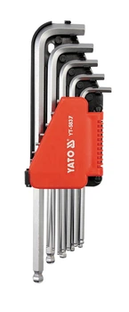 Набор ключей шестигранных HEX 1/16"-3/8", 12ед, удлиненные, с шариком, YT-5837, Yato
