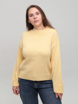 Свитер женский желтый теплый укороченный 8533-12-Т ONE SIZE