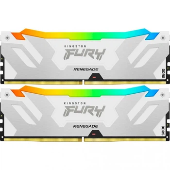 Оперативная память Kingston FURY 32 GB (2x16GB) DDR5 7200 MHz Renegade Silver/White RGB (KF572C38RWAK2-32)