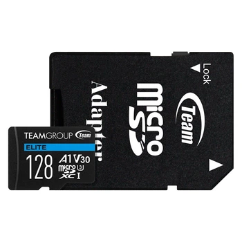 Карта памяти microSDXC 128GB Team Group Elite с адаптером, UHS-I U3 Class 10, скорость 100/50 MB/s (TEAUSDX128GIV30A103)