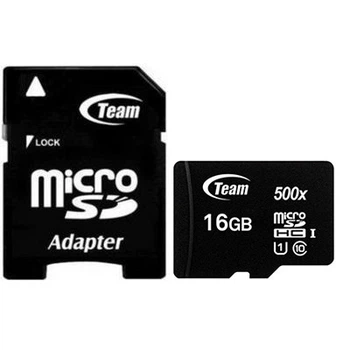 Карта пам'яті microSDHC із адаптером Team Group 16 ГБ UHS-I Class 10 читання до 80 МБ/с запис до 15 МБ/с (TUSDH16GCL10U03)