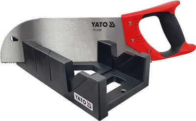 Skrzynka uciosowa plastikowa z piłą YATO 300x140x70 mm 50-54 HRC 12 TPI kąt 45°, 90° (YT-3150)