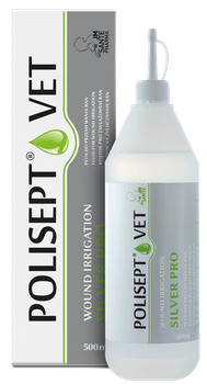 Рідина для зрошення ран JM Sante Pharma POLISEPT VET WOUND IRRIGATION SILVER PRO для собак і котів 500 мл (5902596718503)