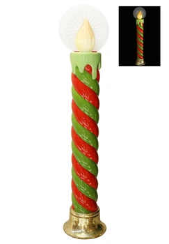 Декоративная фигура Свеча витой формы с LED подсветкой на батарейках (3*AA) 120 см 838-508