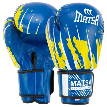 Перчатки боксерские MATSA MA-7300 12 унций Синий