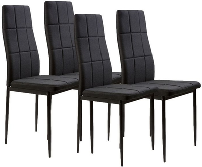 Zestaw krzeseł do salonu i jadalni ModernHome by Multistore DC860 4 szt Czarne (5903089064862)